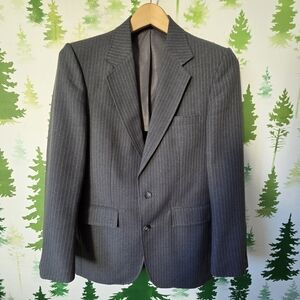 Classic Grey Pinstripe Men's Blazer